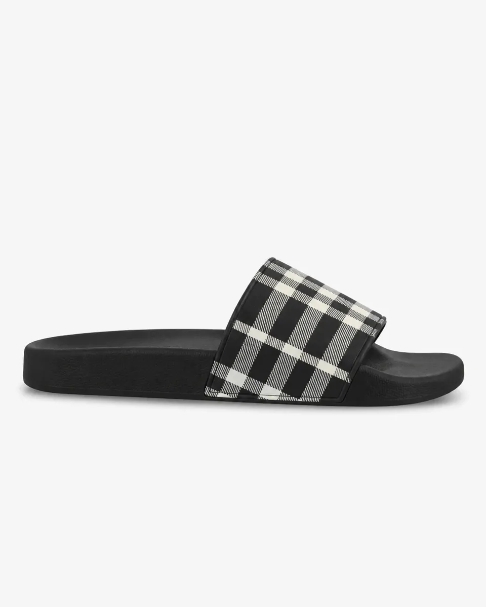 Burberry Check Slide Black White