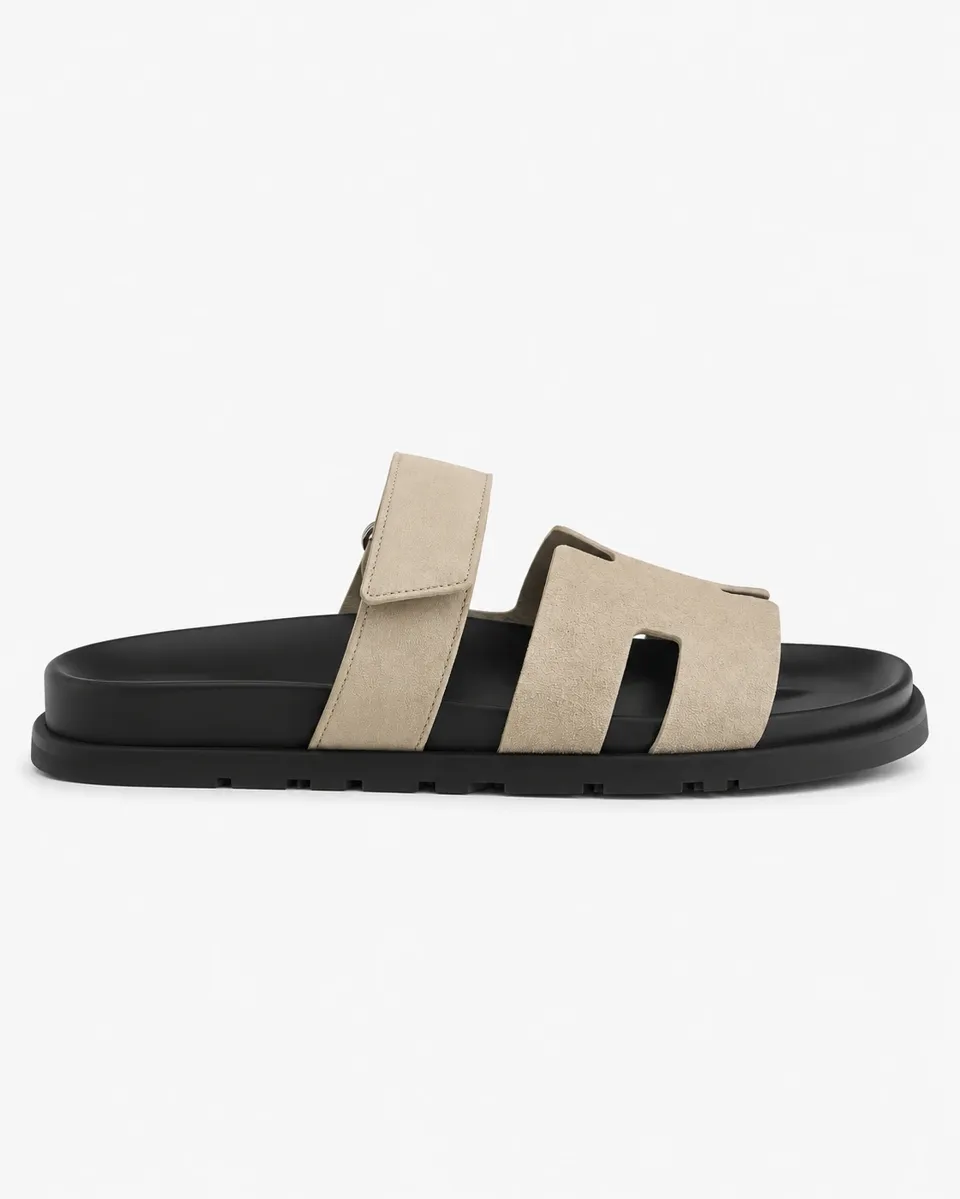 Hermès Chypre Sandal Beige Suede