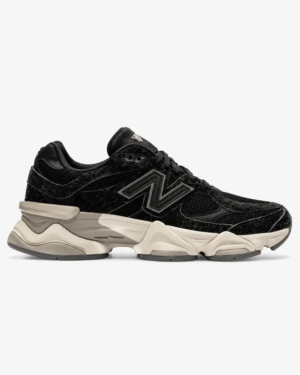 New Balance 9060 Black Suede Cream
